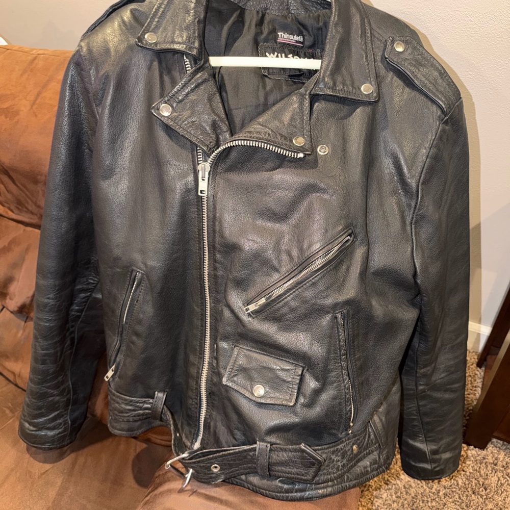 Wilsons Leather Black Moto Jacket